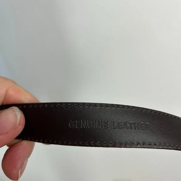 Vtg Ralph Lauren Belt Womens M Brown Leather Made In Argentina Skinny - Picture 10 of 11